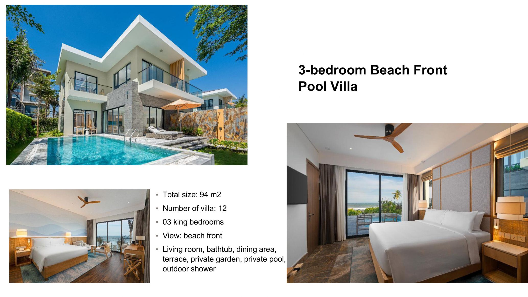 Three bedroom Beach Front pool Villa