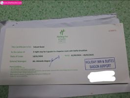 Cần Thanh Lý Voucher Holiday Inn Sài Gòn - 2 đêm 