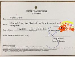 Cần thanh lý voucher InterContinental Nha Trang - Chỉ 3.200.000